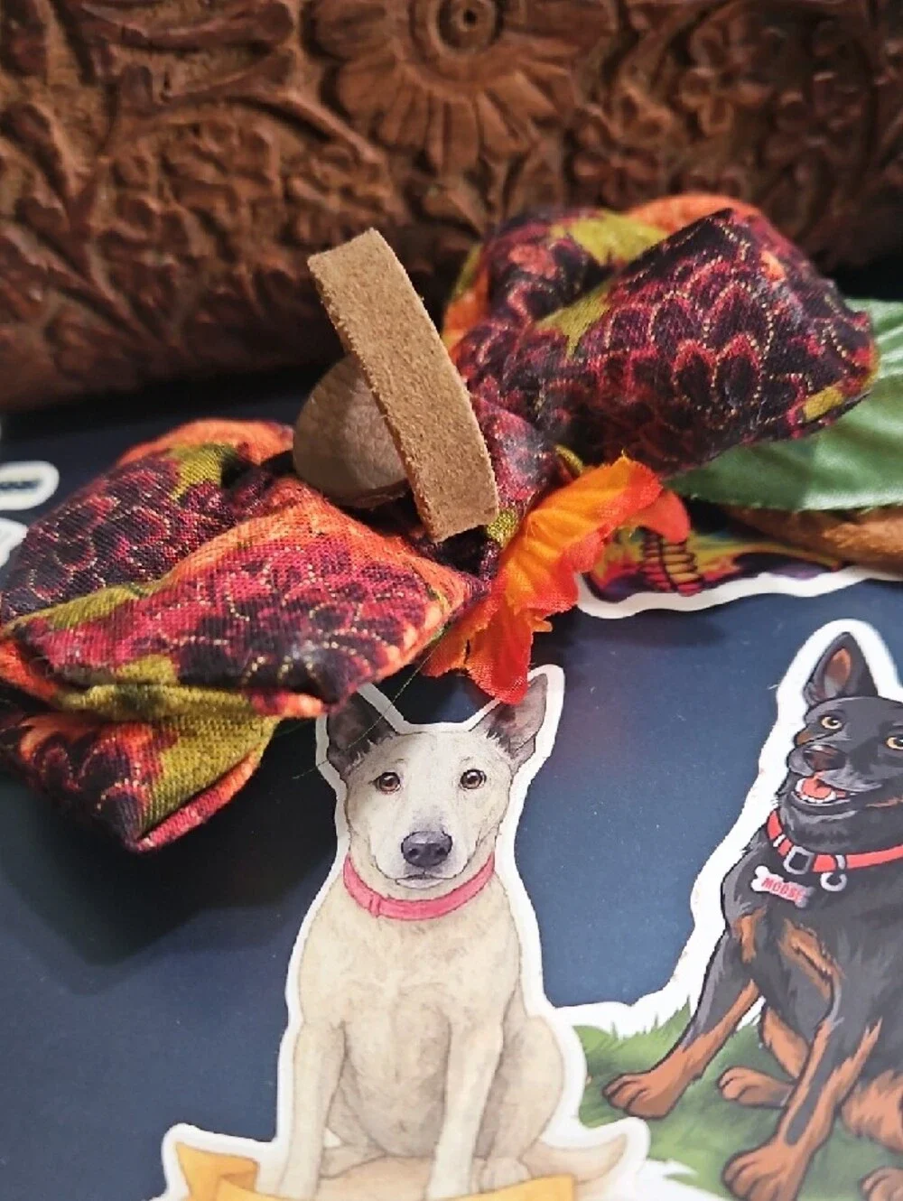Hand Crafted Orange Sunflower Dog Bow Pet Collar Accessory NEW
